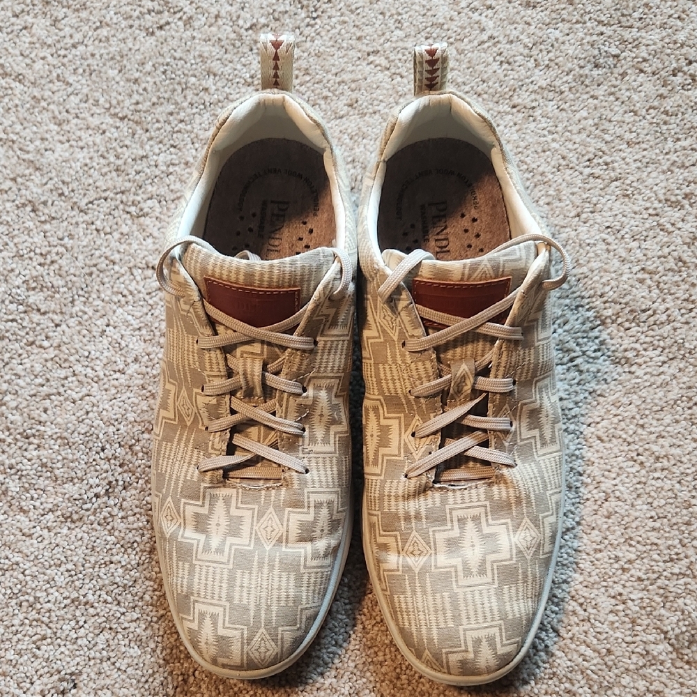 Pendleton Beige Aztec Lace-Up Sneakers